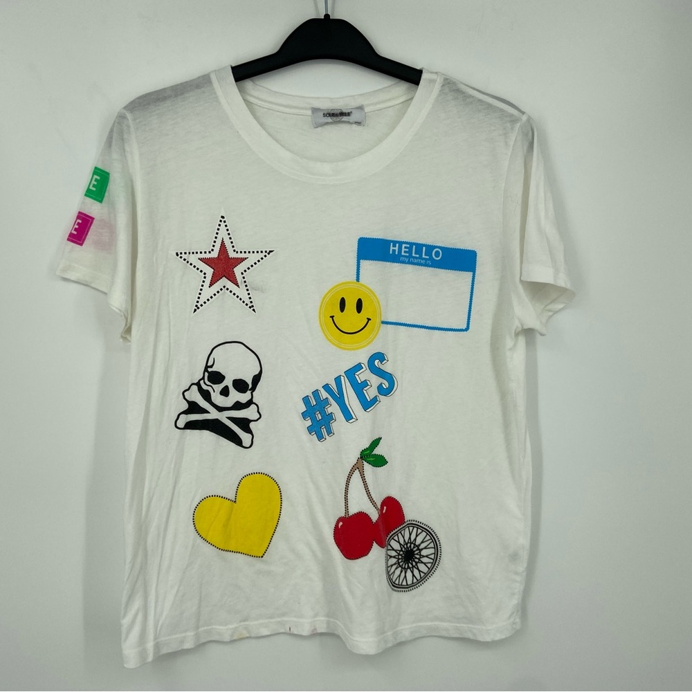 Soul‎ Cycle Graphic White Short Sleeve Tee with Colorful Graphics